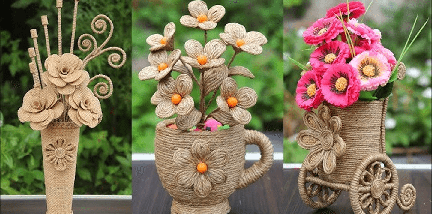 Handcrafted floral art banner